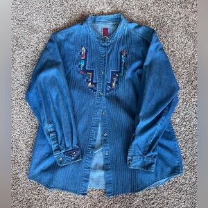 VINTAGE 90s Sun Belt Denim Shirt